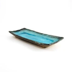 Oblong Turquoise Platter -Sous Chef Sales Boutique rectangular serving plate turquoise main